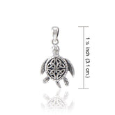 Celtic Sea Turtle Sterling Silver Pendant